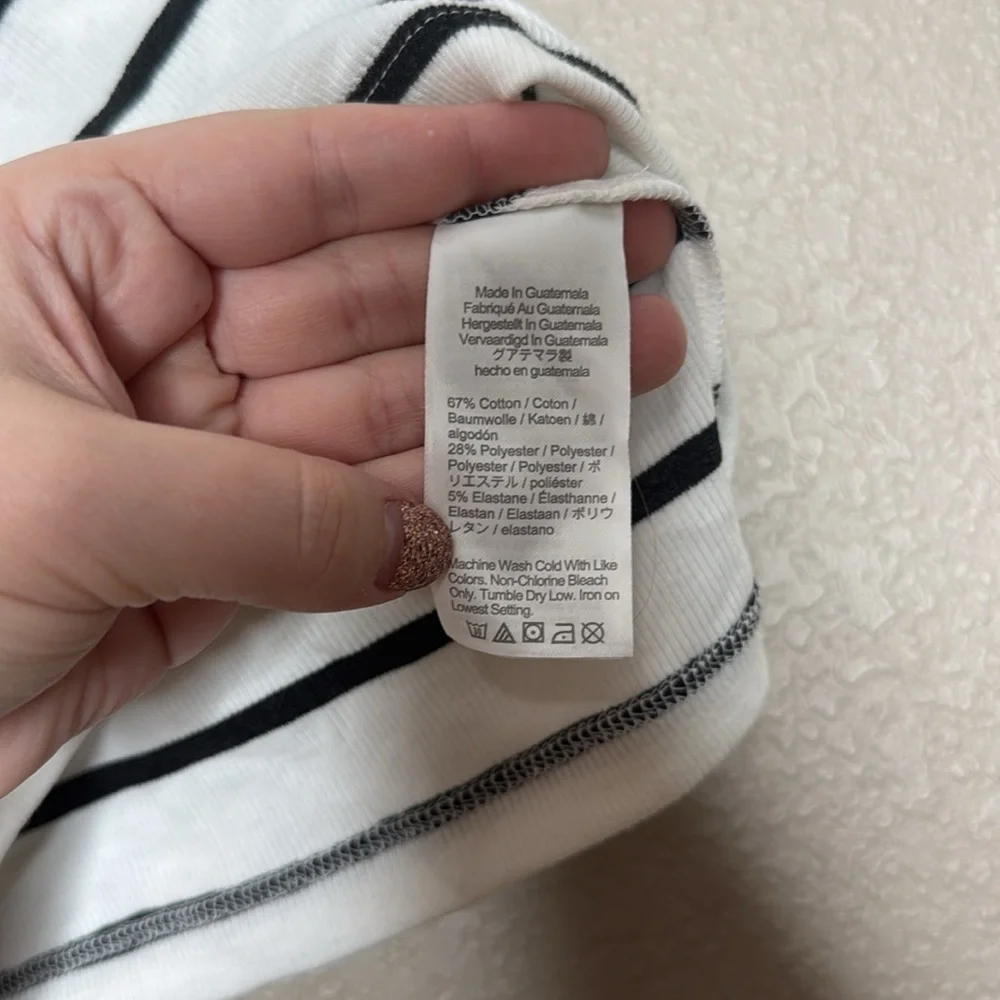 J. Crew Factory Striped Cropped Ribbed Tee - Picture 6 of 8